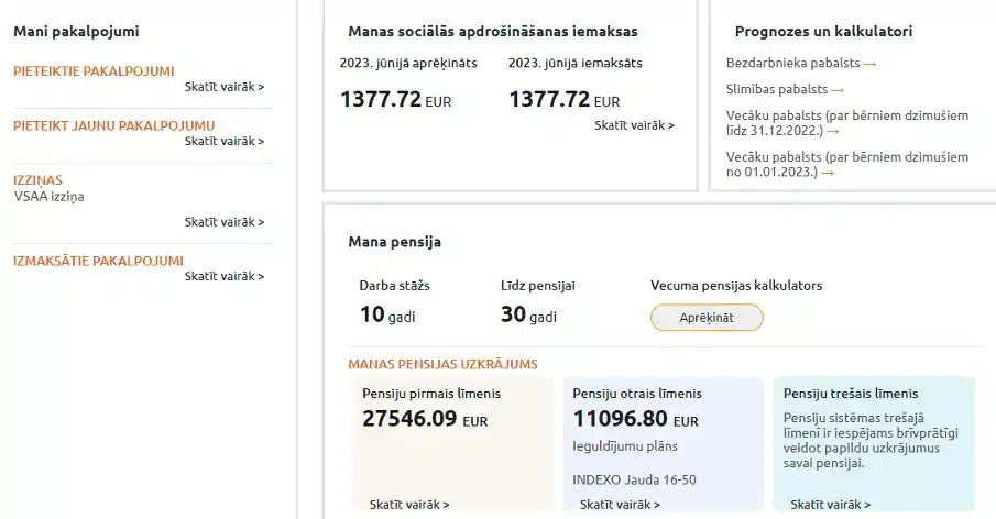Cik liels ir mans pensijas uzkrājums? 1 Pensijas uzkrajums Latvija.lv