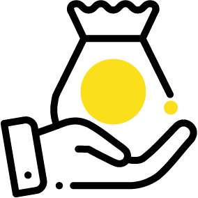 ilustrācija ar rok, kas tur naudas maisiņu