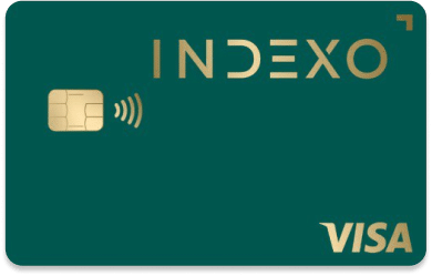 A green INDEXO bank card